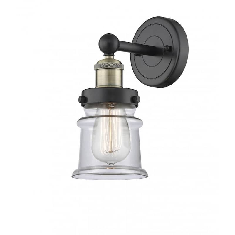 Innovations Lighting 616-1W-11-5 Canton Sconce Canton 11" Tall Wall - Black Antique Brass / Clear