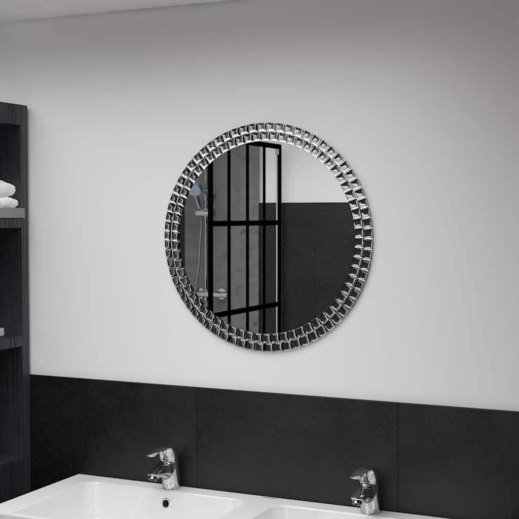 vidaXL Wall Mirror Wall Mounted Make up Mirror for Bathroom Tempered Glass - 23.6 x 23.6 x 0 in