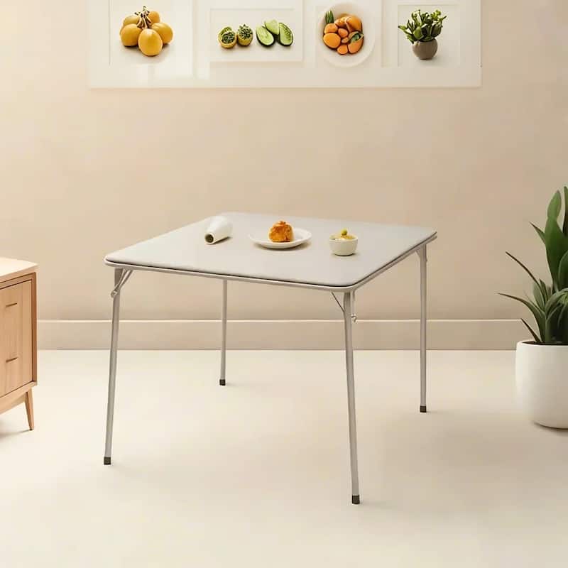Homy Casa Modern Paded Square Dining Table with Easy-Clean PVC Top
