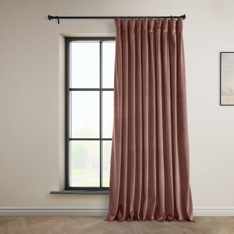 Exclusive Fabrics Heritage Plush Velvet Curtain (1 Panel) - 100 X 108 - Wild Rose