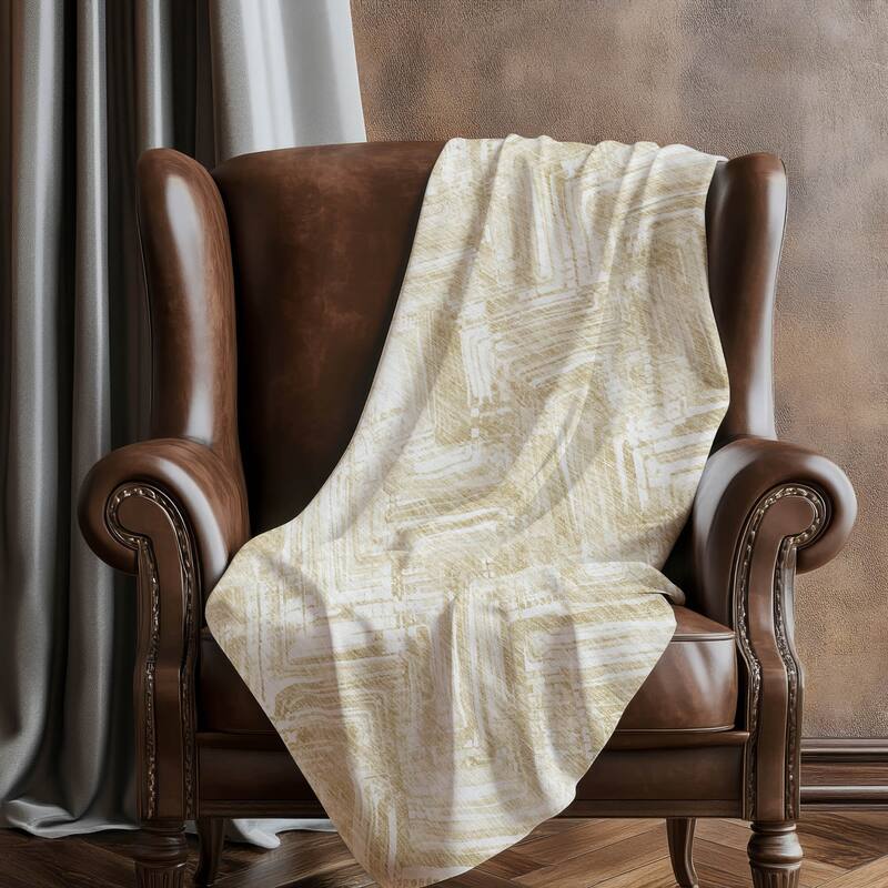 Premium Machine Washable Modern Chevron Sherpa Throw Blanket