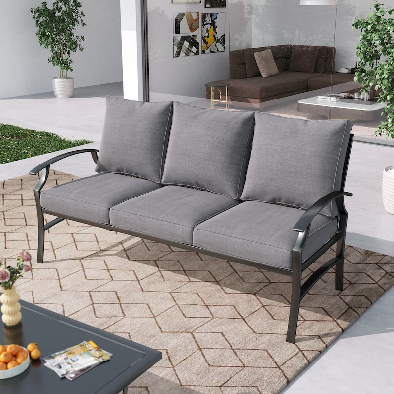 DREAMSIDEA Outdoor 3-Seat Sofa Armchair