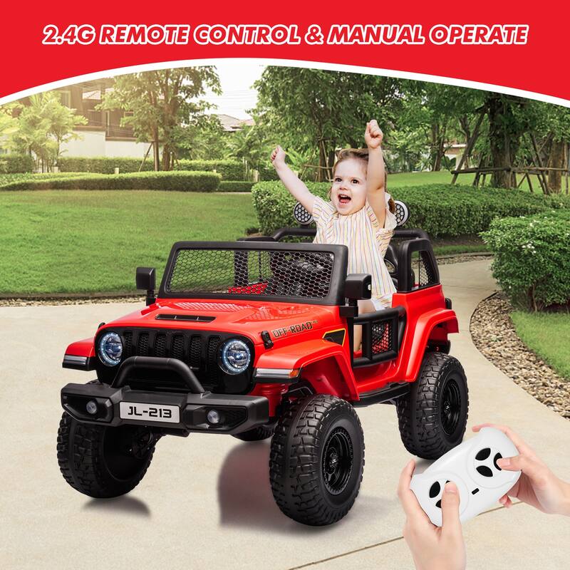 24V 2 Seater Kids Ride On Truck Electric Vehicle for Toddlers Switchable 2WD/4WD
