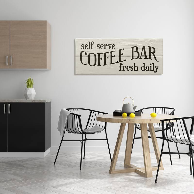 Stupell Self Serve Coffee Bar Sign Rustic Plank Pattern Canvas Wall Art - Green