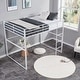 preview thumbnail 32 of 31, Metal Loft Bed Twin, Loft Bed Frame with Guard Rails and Flat Ladder