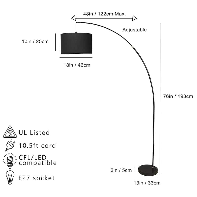 Silver Arch Floor Lamp with Shade
