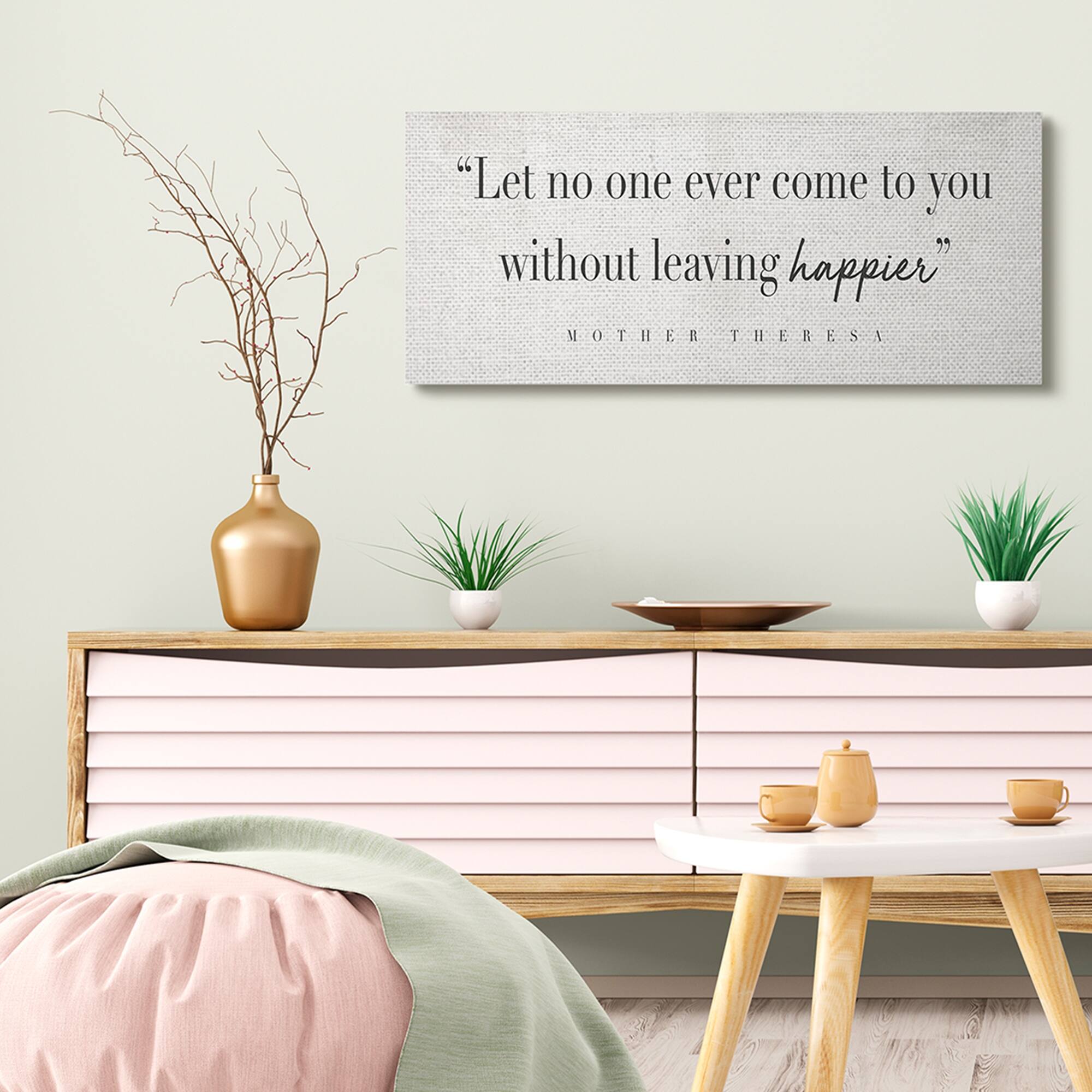 Stupell Without Leaving Happier Phrase Mother Theresa Quote Canvas Wall ...