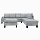 preview thumbnail 2 of 23, Reversible 3-piece Microfiber Suede Sectional Sofa with Ottoman