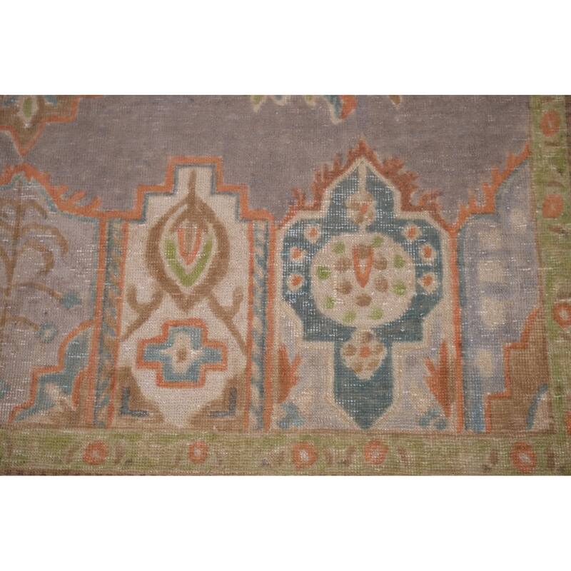 Gray Distressed Tabriz Vintage Persian Rug Hand-Knotted Wool Carpet - 6'7" x 9'8"