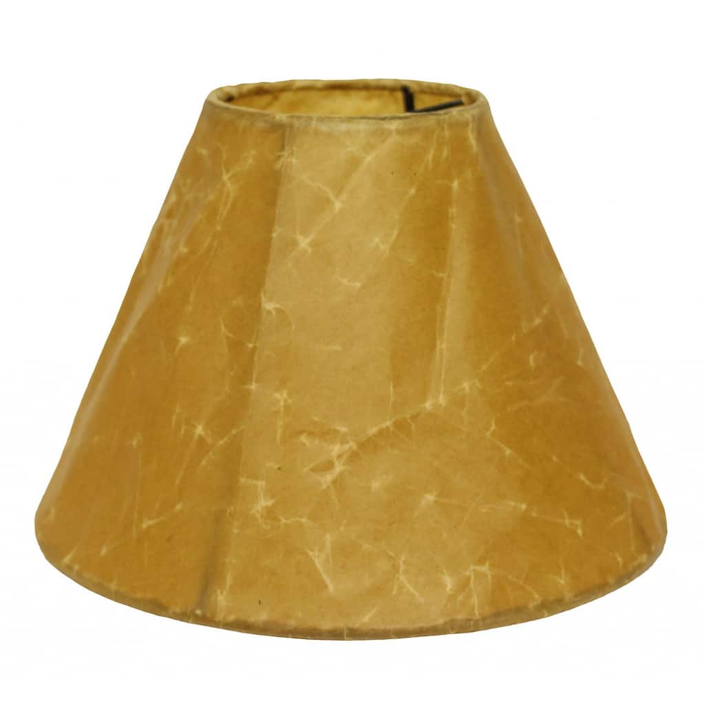 HomeRoots Brown Crinkle Oil Paper Print Empire Lamp Shade - 8''x8''x5''