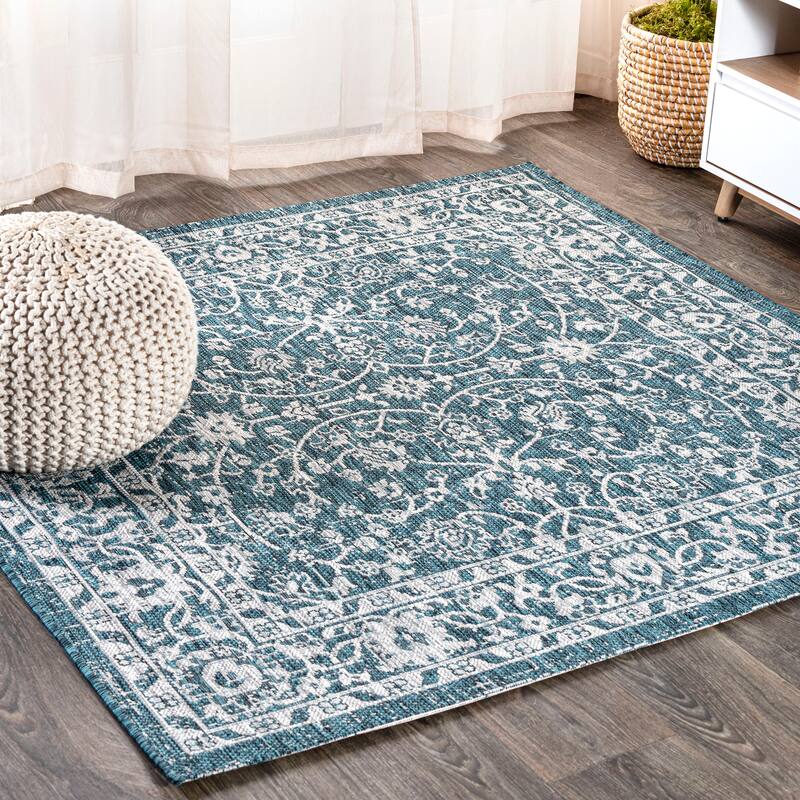 JONATHAN Y Palazzo Vine and Border Textured Weave Indoor/Outdoor Area Rug