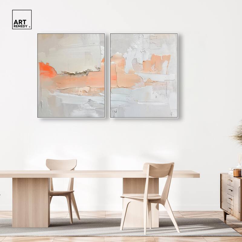 Orange Mist Halo Canvas Set of 2 by Art Remedy