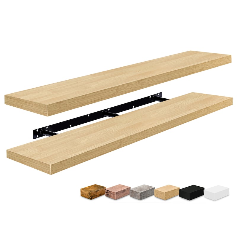 Sorbus Floating Shelves for Wall - 55 Inch Extra-Long Bathroom Shelves - Mounted Floating Shelf with Hidden Brackets (2 Pack)
