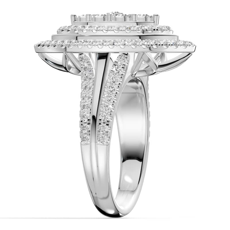 AEON Celestia Elegance Marquise 1.00ct Lab Grown Diamond Cluster Double Halo Ring