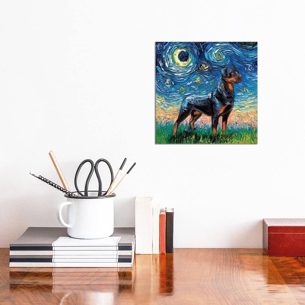 iCanvas "Rottweiler Night I" by Aja Trier Canvas Print