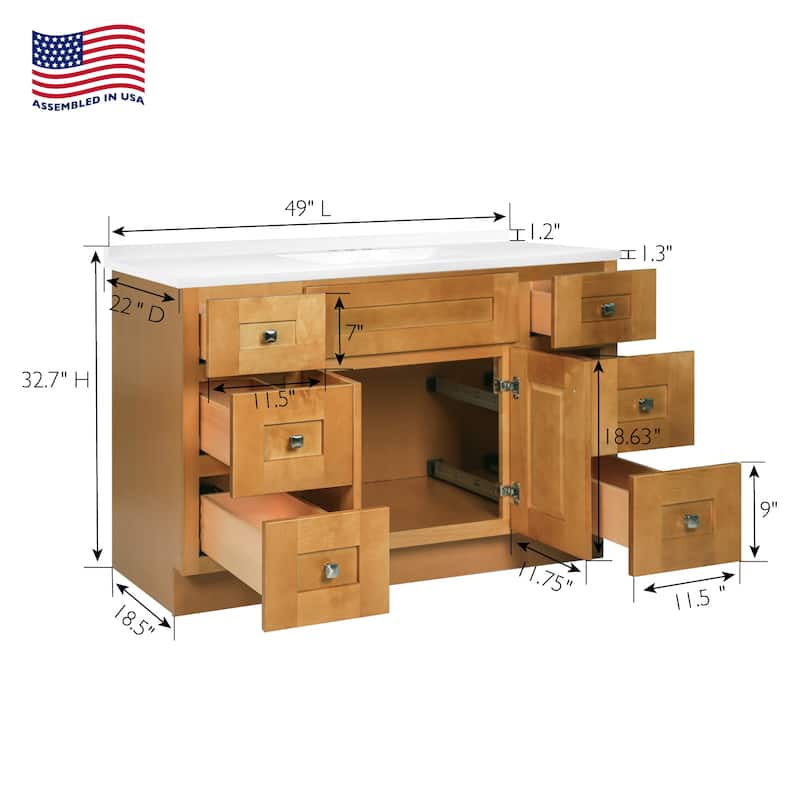 Design House 232314 Brookings 49" Free Standing Single Basin Vanity