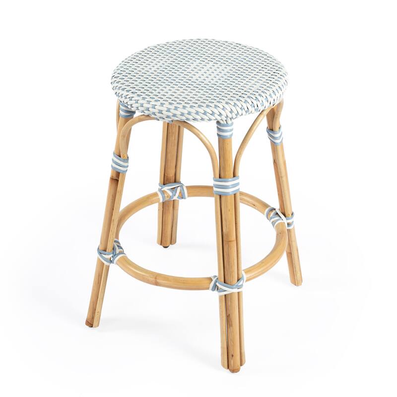 Tobias 24" Rattan Round Counter Stool