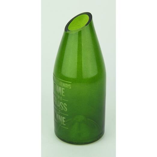 Shop Green Glass Bottle Carafe Decorative Wine Cork Holder 8 X