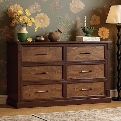 47" Farmhouse 6 Drawers Dresser