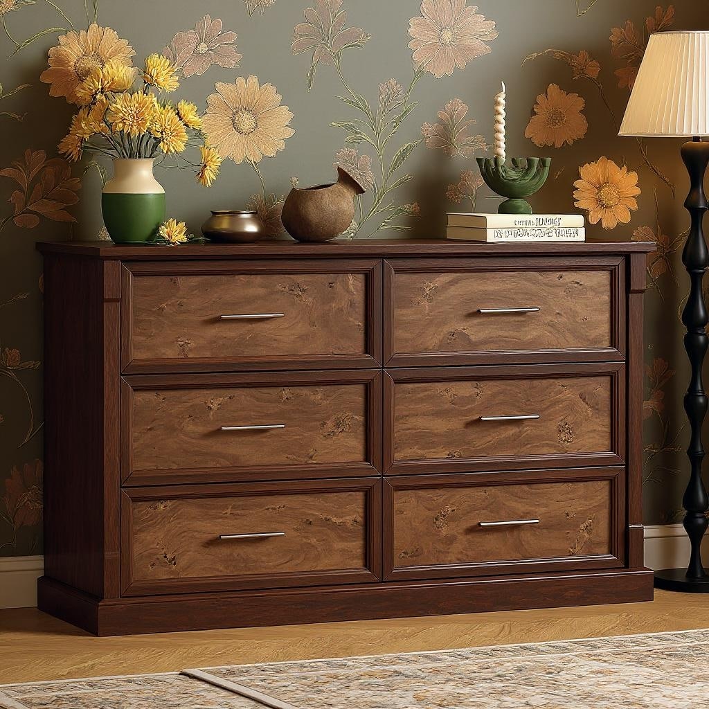 47" Farmhouse 6 Drawers Dresser