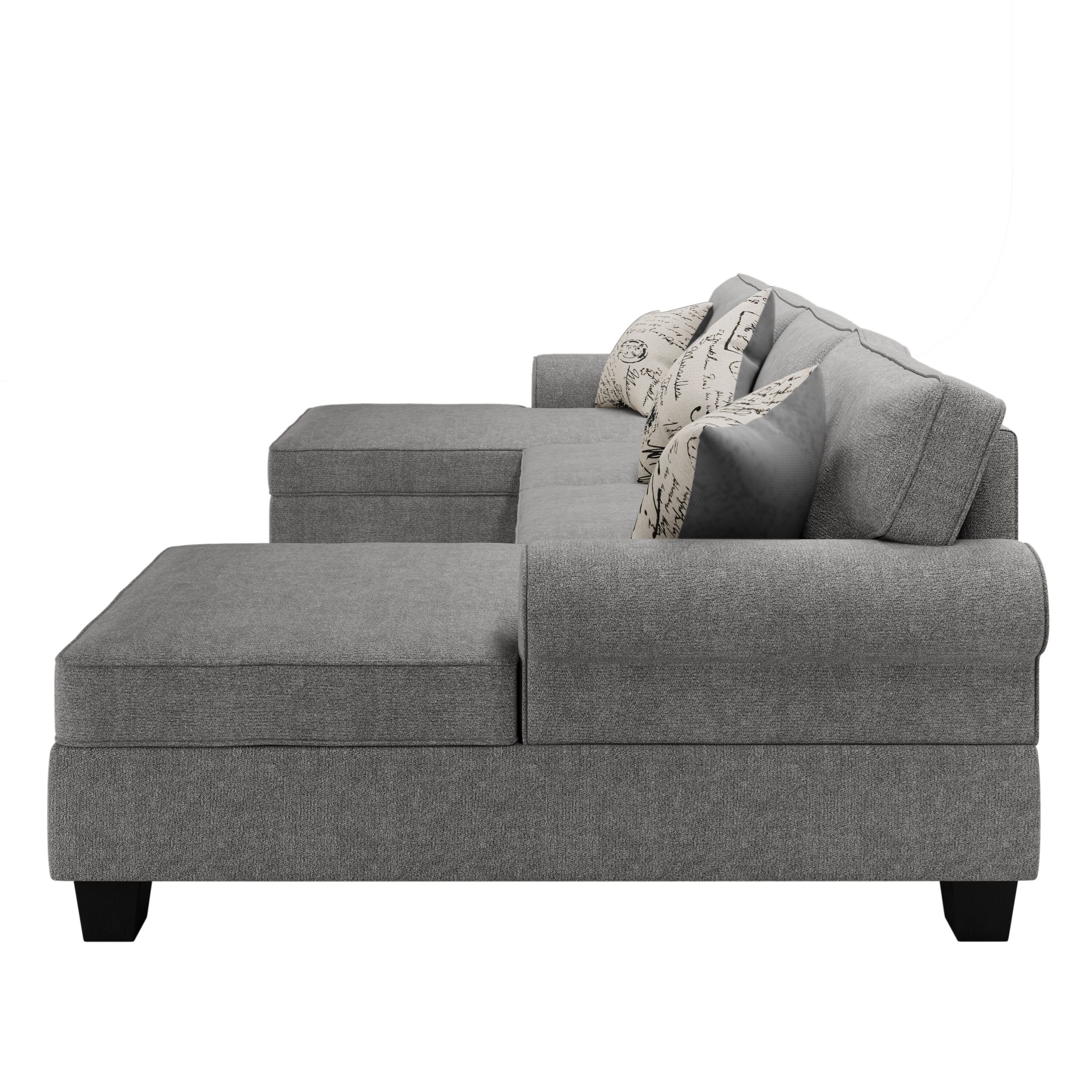 Lynwood chenille sectional top with moveable chaise