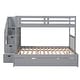 preview thumbnail 20 of 18, Twin/Full Bunk Bed with Trundle & Stairs - Practical for Kids' Rooms