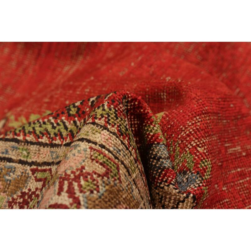 ECARPETGALLERY Hand-knotted Hereke Red Silk Rug - 4'0 x 5'5