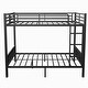 preview thumbnail 9 of 8, Black Queen over Queen Metal Bunk Bed with Ladder and Slats