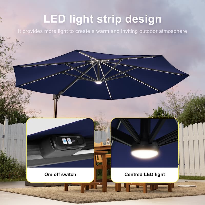 Outdoor 10FT LED Patio umbrella for Garden