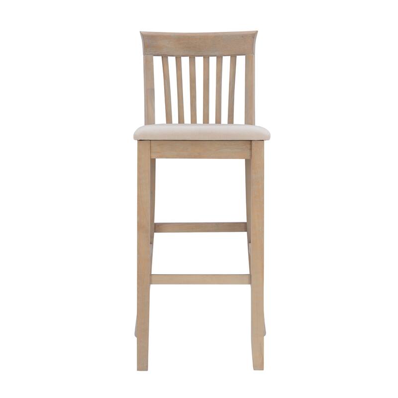 Linon Piedmont 31-Inch Faux Leather/Fabric Mission Back Bar Stool