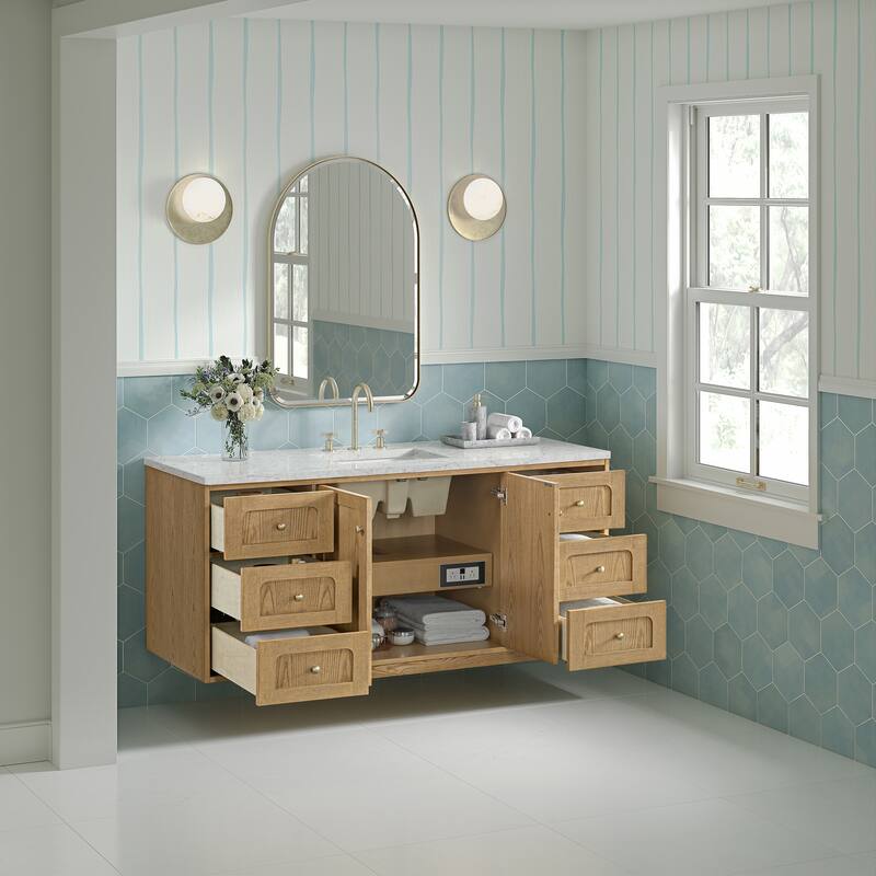 Laurent 60" Single Vanity, Light Natural Oak - 60S