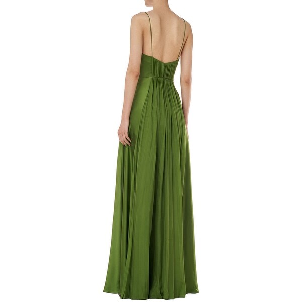 green silk maxi dress