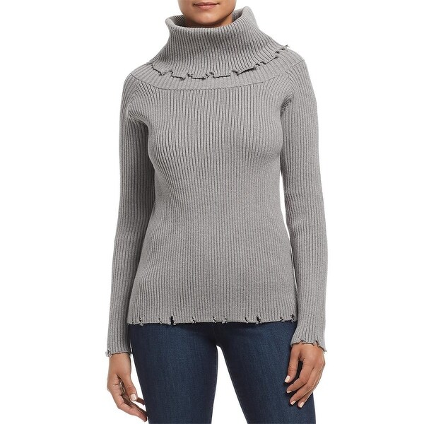 distressed turtleneck sweater