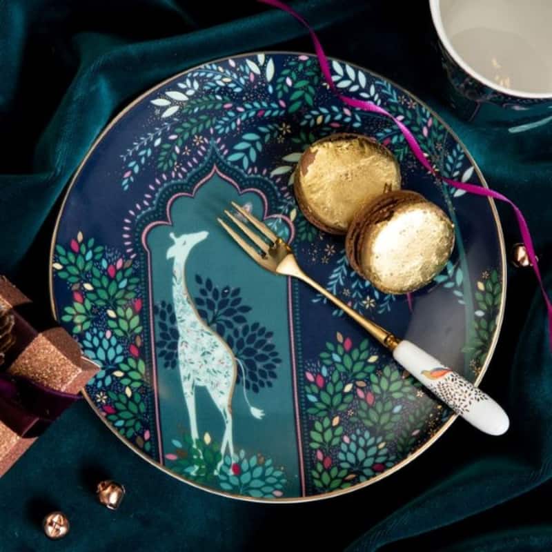 Sara Miller India Cake Plates, Set of 4 - 8 Inch