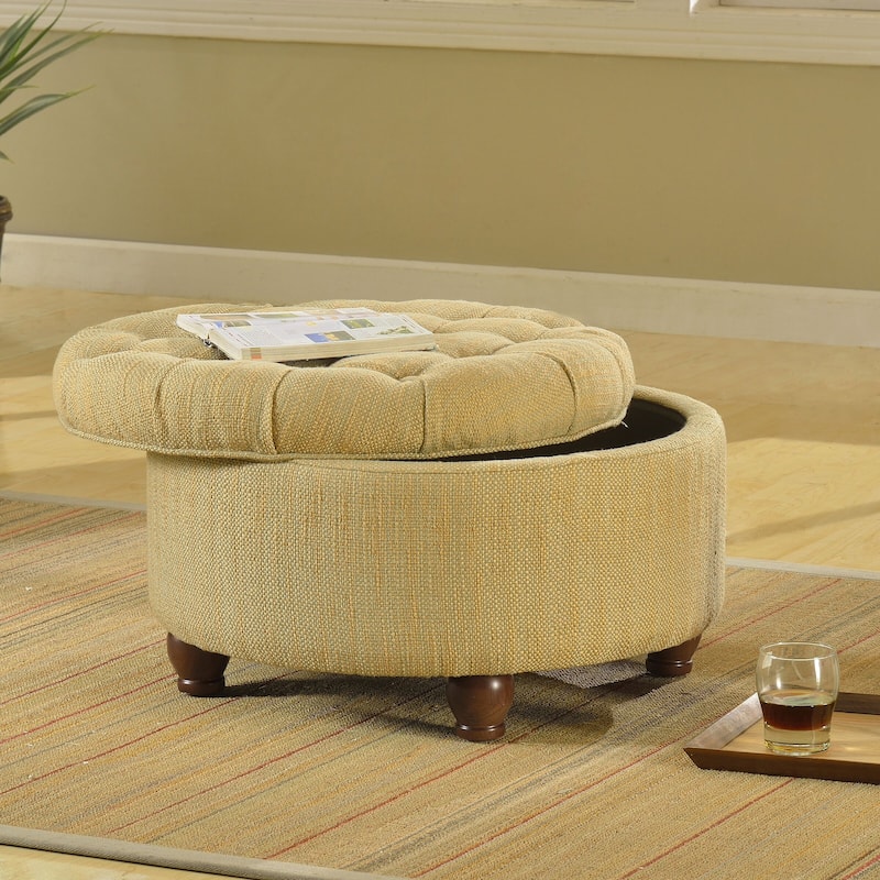 Copper Grove Moses Large Tufted Round Storage Ottoman