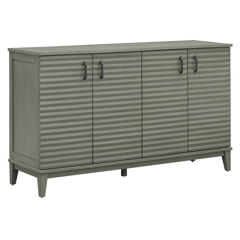 Sideboard with 4 Door Large Storage Buffet with Adjustable Shelves and Metal Handles for Kitchen, Living Room, Dining Room