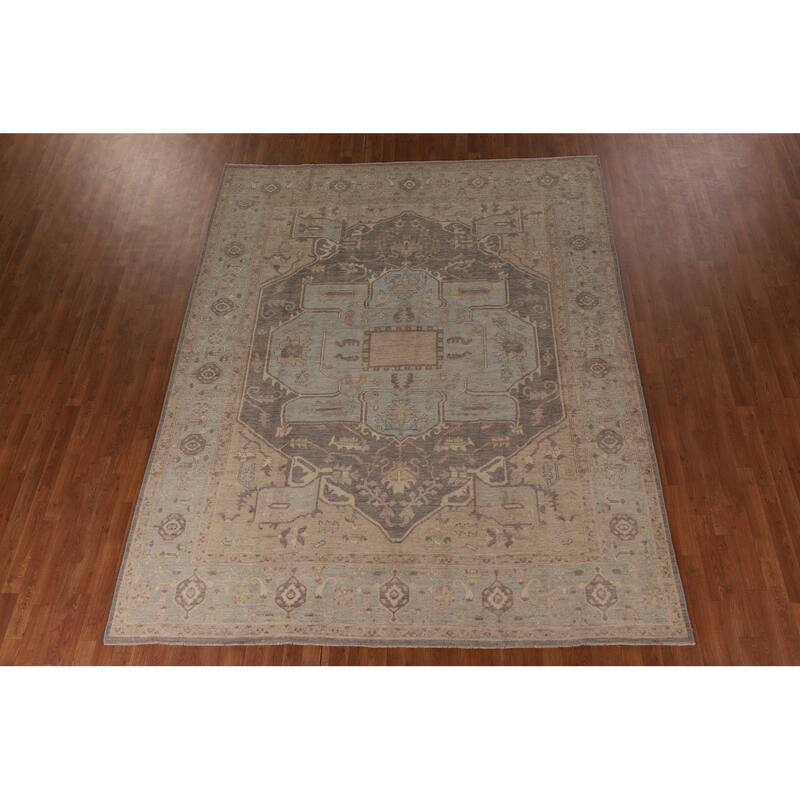 Oushak Turkish Area Rug Hand-Knotted Vegetable Dye Wool Carpet - 8'4" x 10'4"