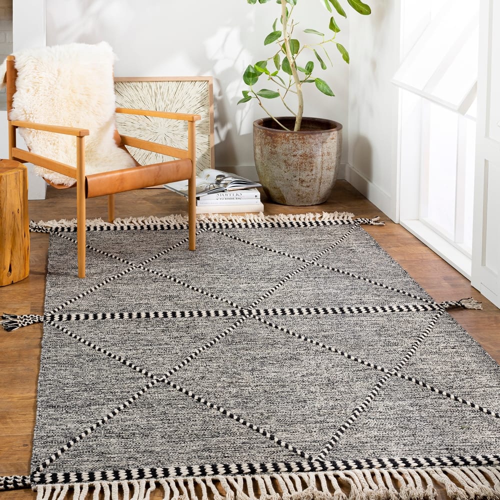 Livabliss Jackston Handmade Boho Tassel Cotton Area Rug