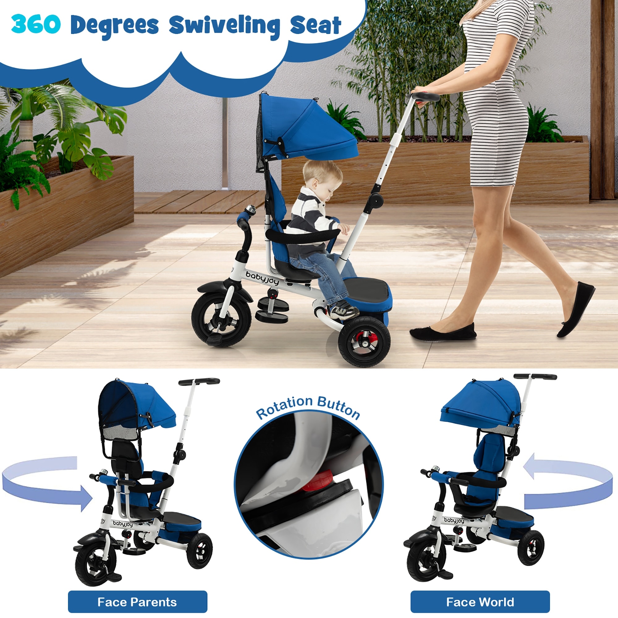 Foldable online baby trike