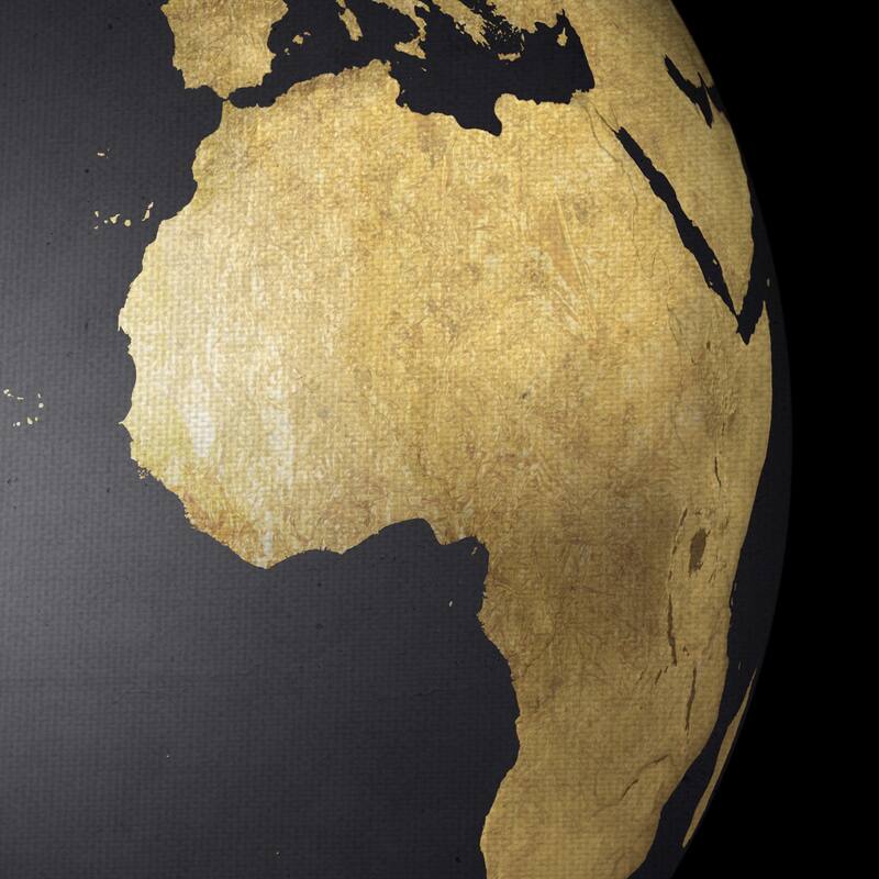 Black & Gold Globe by Belle Maison Canvas Art Print