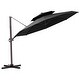 preview thumbnail 12 of 33, VredHom 11.5FT Dual Wind Vent Offset Cantilever Canopy Patio Umbrella