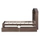 preview thumbnail 34 of 69, Wooden platform bed with house shaped storage headboard and drawers