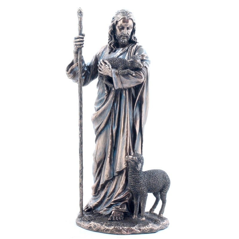 11.42 in H Jesus the Shepherd Figurine Poly Resin