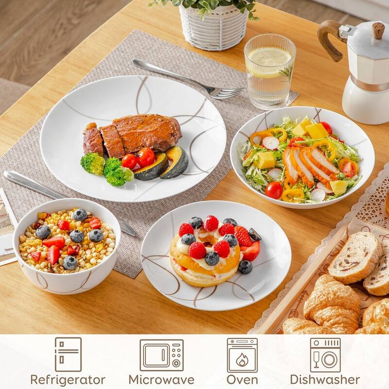 VEWEET NIKITA Porcelain Versatile Multi-Piece Dinnerware Set