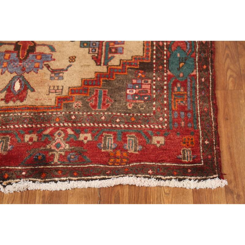 Hand Knotted Oriental 100% Wool Carpet Traditional Tribal Brown Ardebil Runner Rug - 14' 9'' X 4' 0''