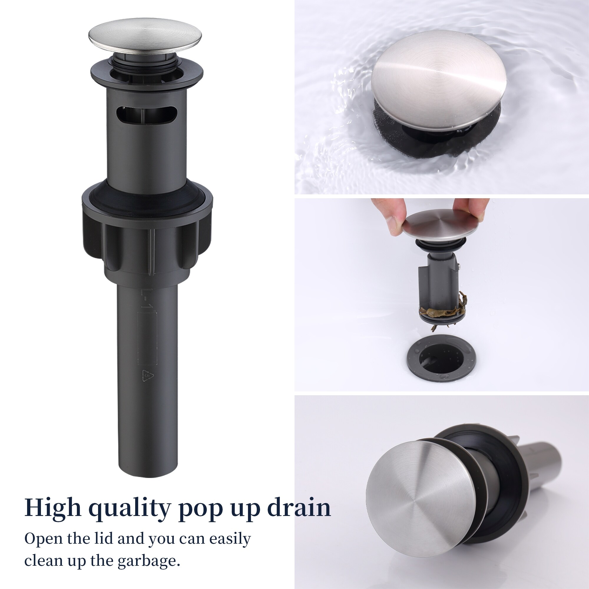 Oil Rubbed Bronze Bathroom Faucet - 3-Hole, 8" Widespread, 2 Handle With Pop-Up Drain & Hoses