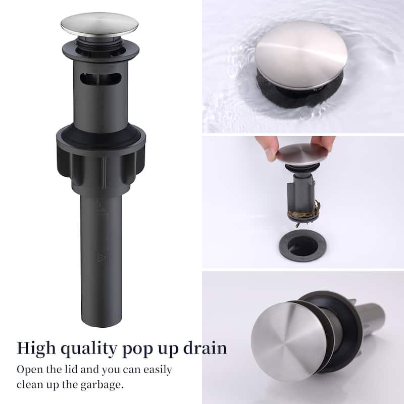 Oil Rubbed Bronze Bathroom Faucet - 3-Hole, 8" Widespread, 2 Handle With Pop-Up Drain & Hoses