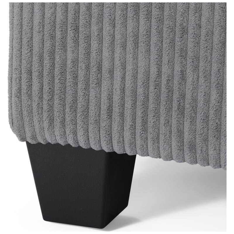 Hamilton Corduroy Upholstered Single Sofa Chair with Ottoman
