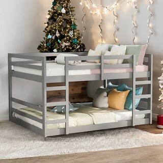 Functional And Aesthetic Design Full Over Full Bunk Bed with Ladder