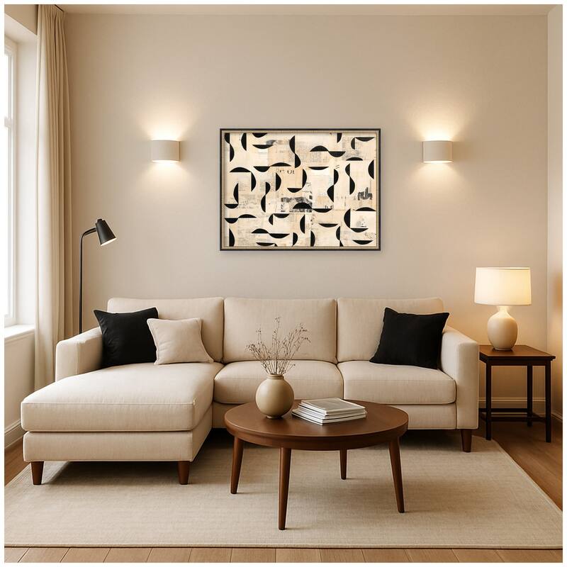 Kate and Laurel Half Moon Bay by Felicia Dadak Framed Mounted Canvas Wall Art Print